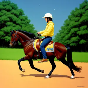 Speedy Stallion Galloping with Determined Jockey