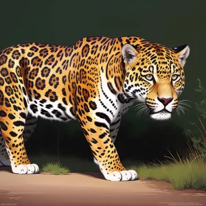 Majestic Jungle Hunter: Striped Panther Staring