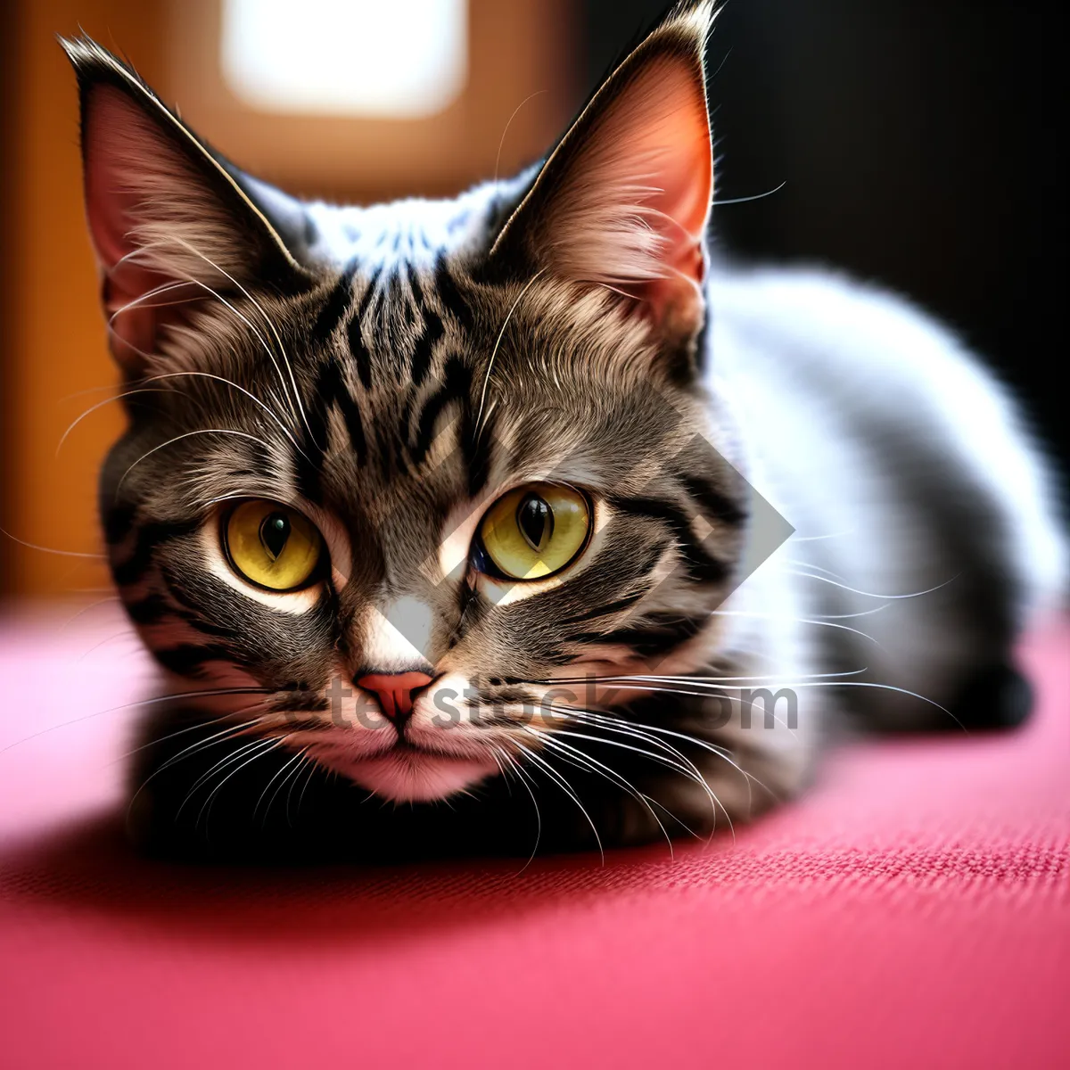 Picture of Adorable Young Tabby Kitten with Playful Eyes