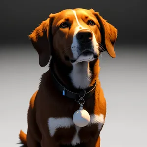 Adorable Canine Companion: Purebred Walker Hound Puppy in Studio Portrait