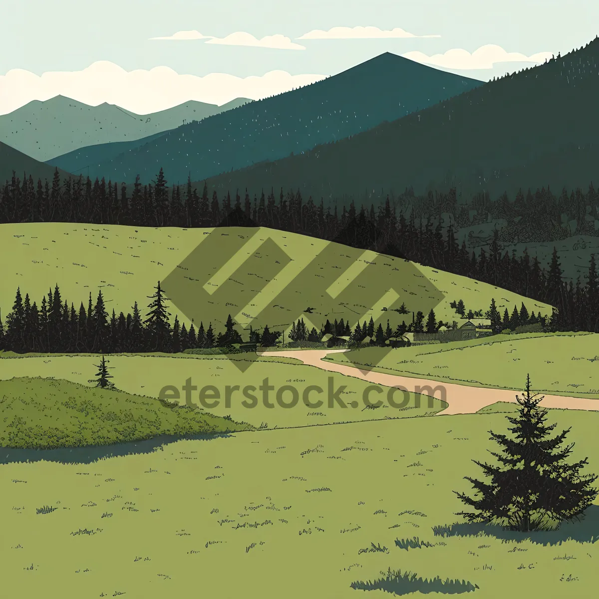 Picture of Serene Mountain Escape amidst Lush Green Landscape