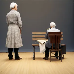 Music Lesson: Man Teaching Piano on Marimba Chair