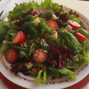 Fresh Salad Plate with Mixed Vegetables and Berries