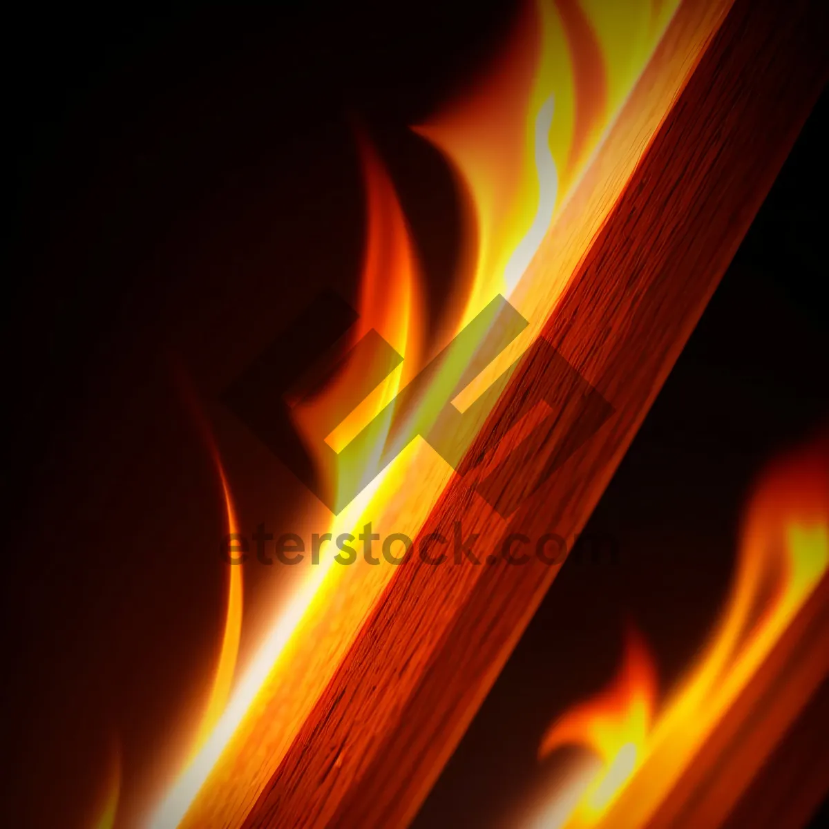 Picture of Blazing Matchstick: Fiery Fractal Art Wallpaper