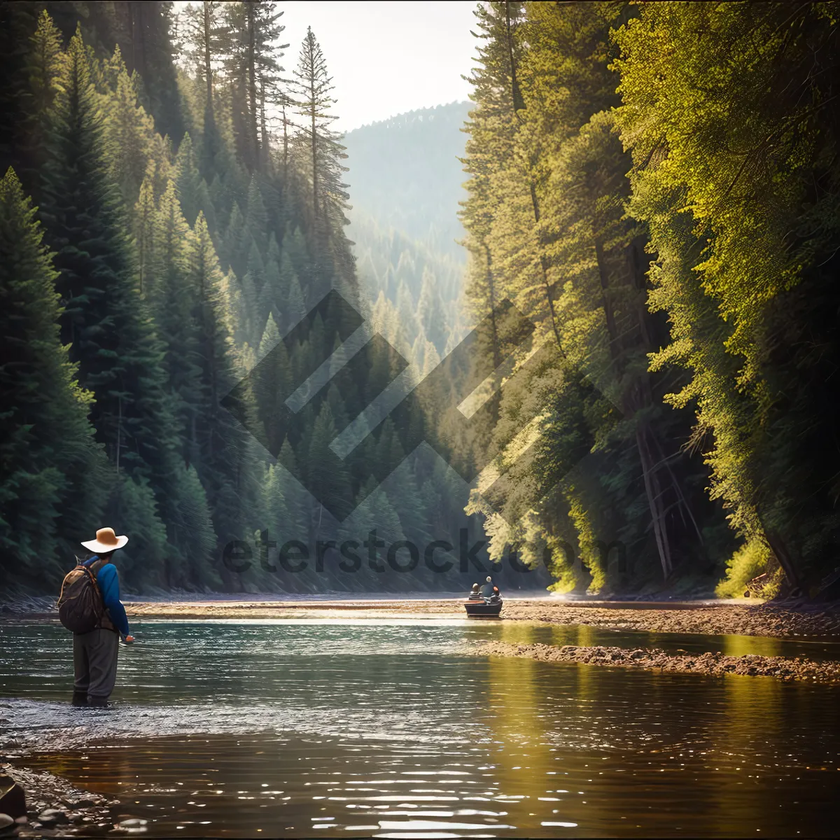 Picture of Autumn Reflection: Tranquil Lake in Colorful Forest