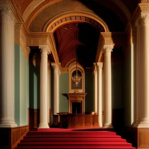 Ancient Cathedral Throne in Religious Anteroom