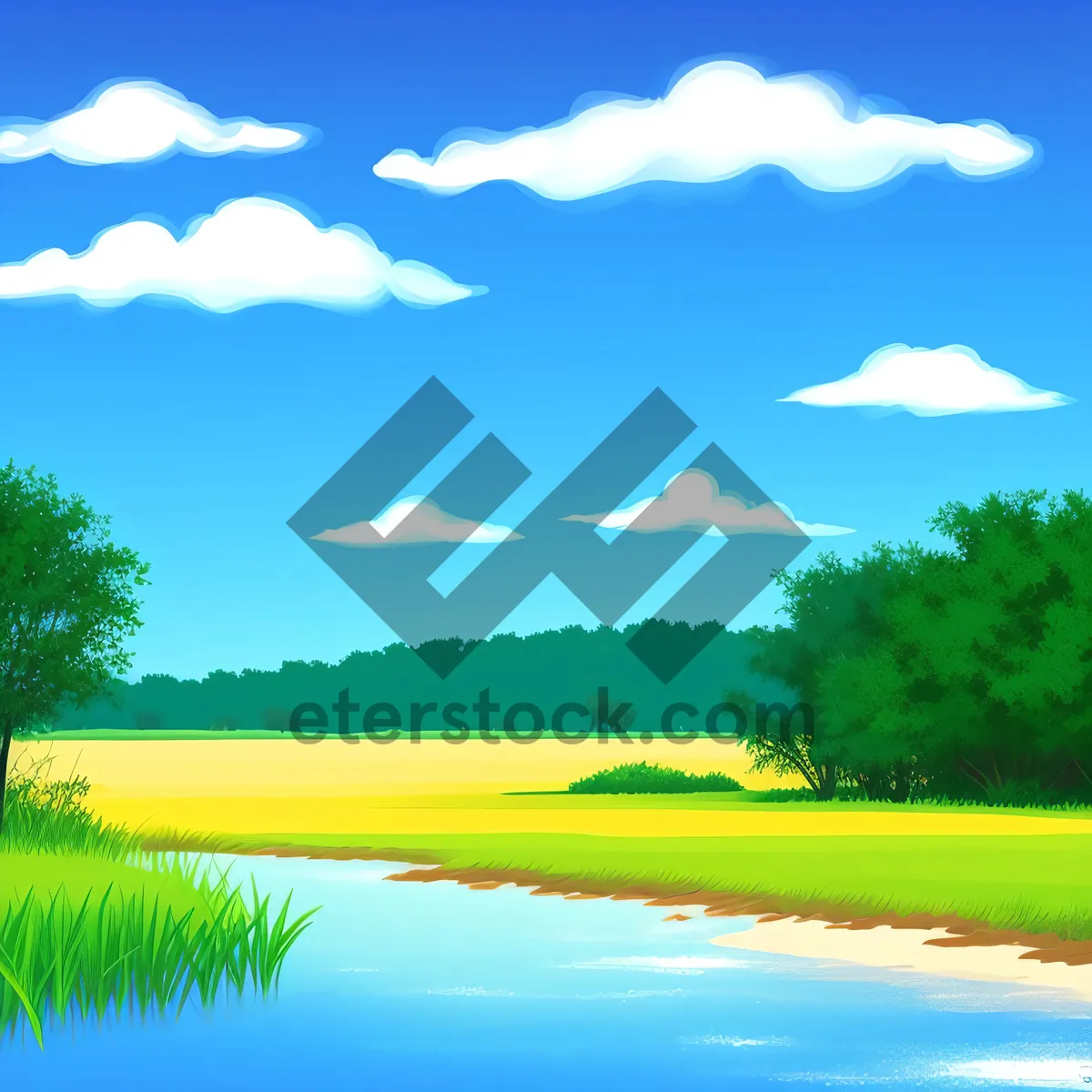 Picture of Serene Countryside Sunset Over Grassy Meadow