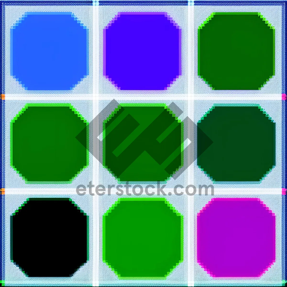 Picture of Retro Mosaic Tile Pattern - Graphic Square Design