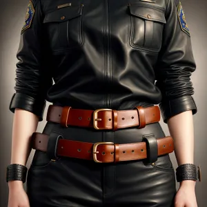 Stylish black leather jacket on male model