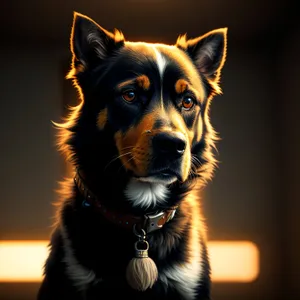 Adorable Border Collie Puppy in Studio Portrait