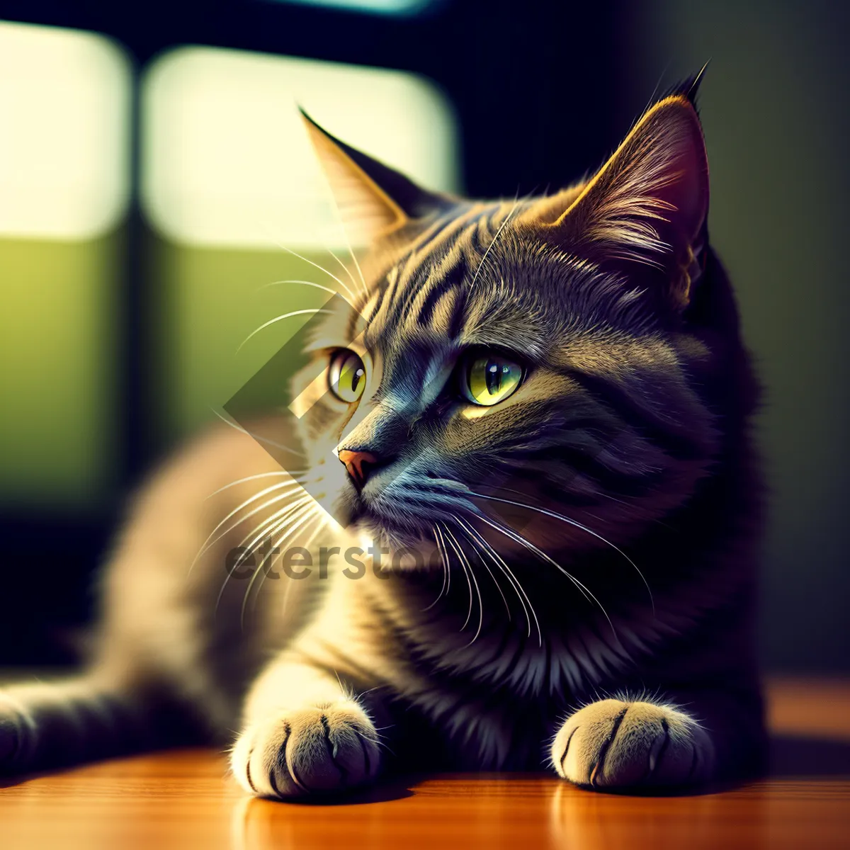 Picture of Adorable Gray Tabby Kitty with Curious Eyes