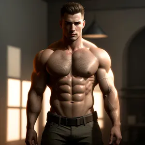 Muscular Male Model showcasing Chiseled Abs