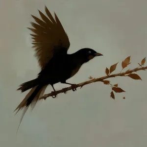 Graceful Flight: Majestic Starling Spreading Its Wings
