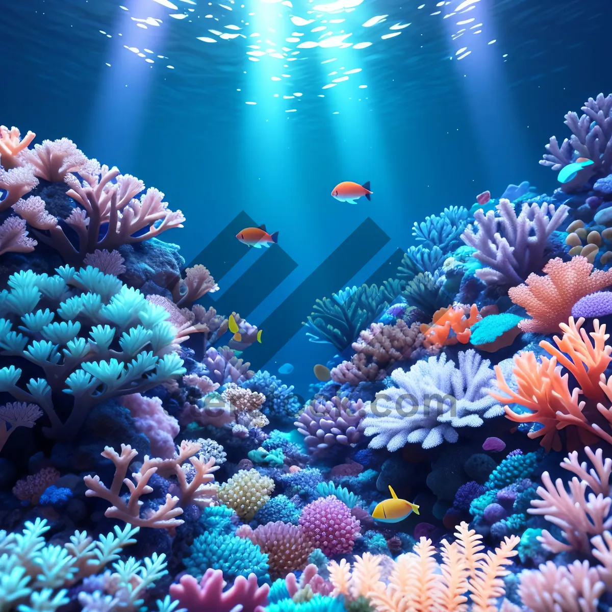 Picture of Vibrant Marine Life in Coral Reef Ecosystem