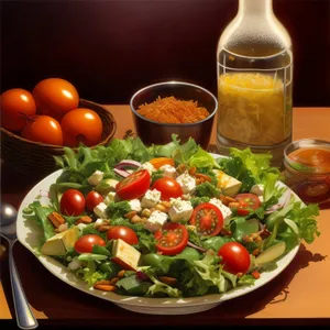 Fresh Vegetable Salad with Cherry Tomatoes and Parsley