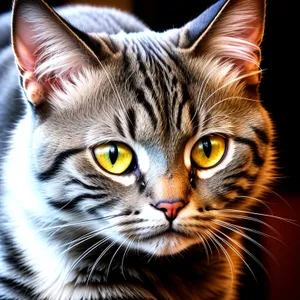 Curious Kitty with Striped Fur and Beautiful Eyes