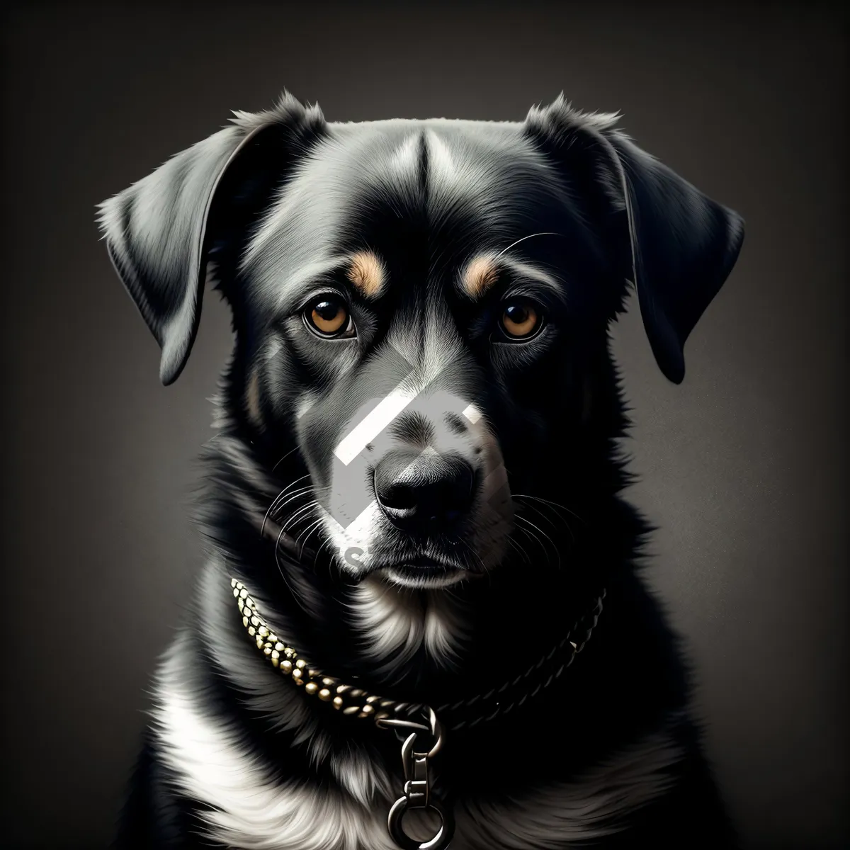 Picture of Adorable Border Collie Puppy in Studio Portrait
