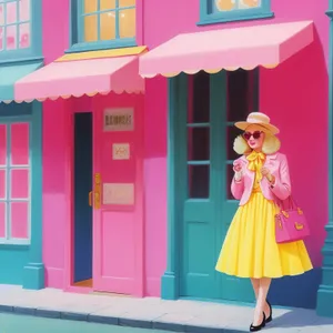 Joyful Shopper with Fashionable Bags in Boutique