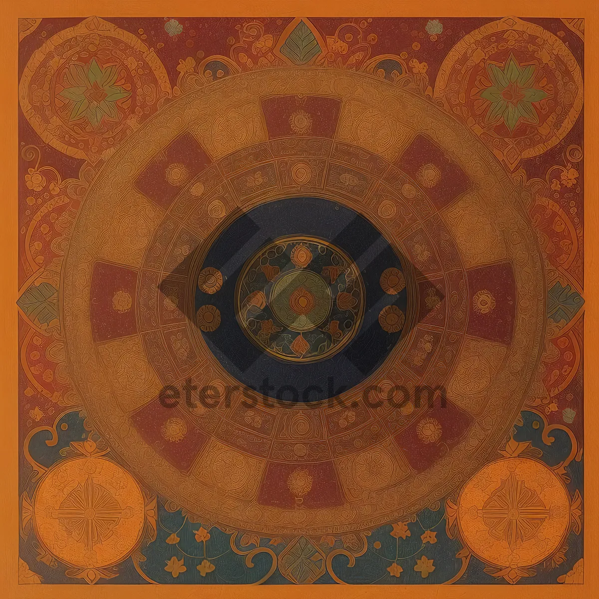 Picture of Antique Gong Art: Vintage Musical Percussion Tile