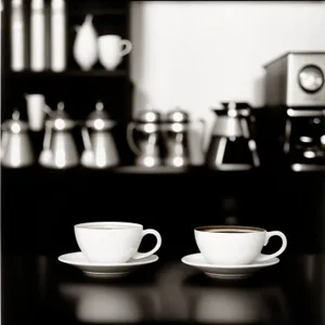 Steaming Morning Brew on Restaurant Table