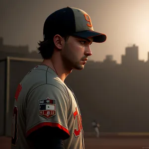 Happy Athlete in Baseball Uniform Smiling