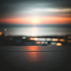 Tropical Skyline: Silhouette of Sunset over Ocean