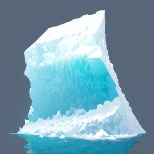 Frozen Crystal Iceberg in Melting Glacier