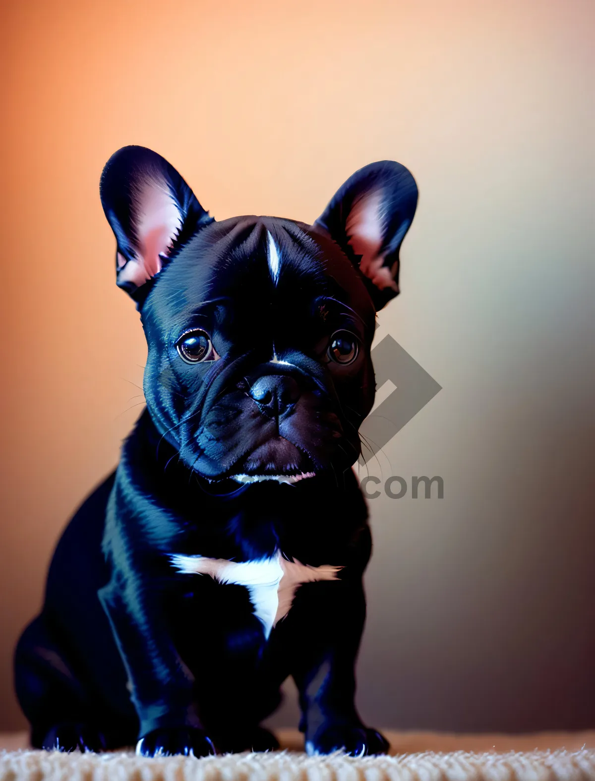 Picture of Adorable Bulldog with Muzzle Restraint - Studio Portrait