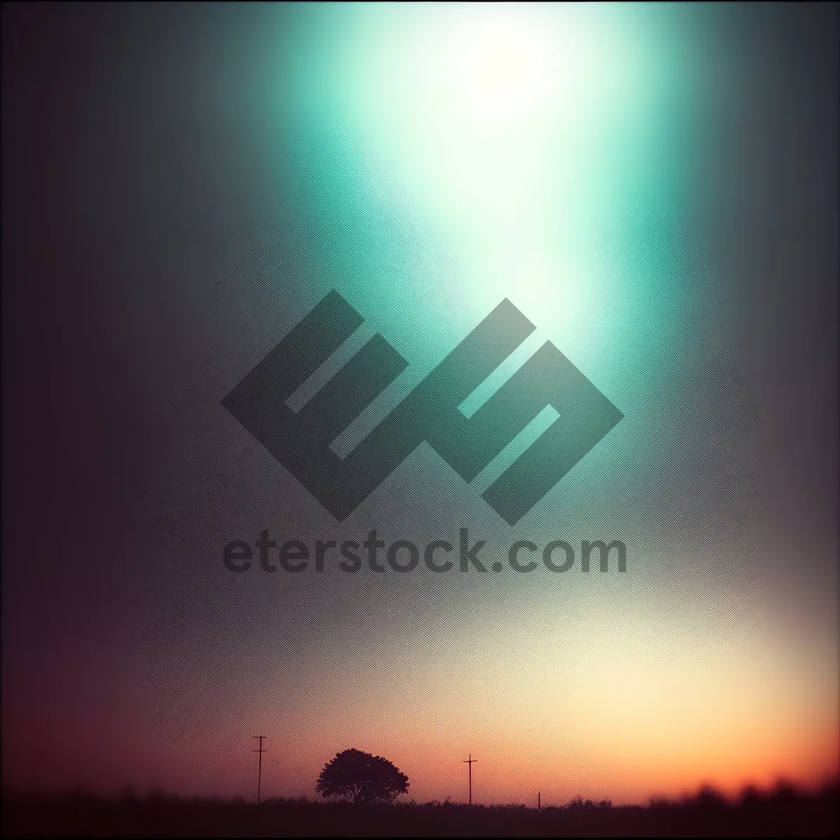 Picture of Vivid Sunset Silhouette with Atmospheric Orange Glow