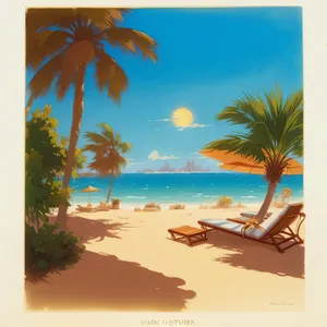 Tropical Bliss: Palm-fringed Paradise on a Seaside