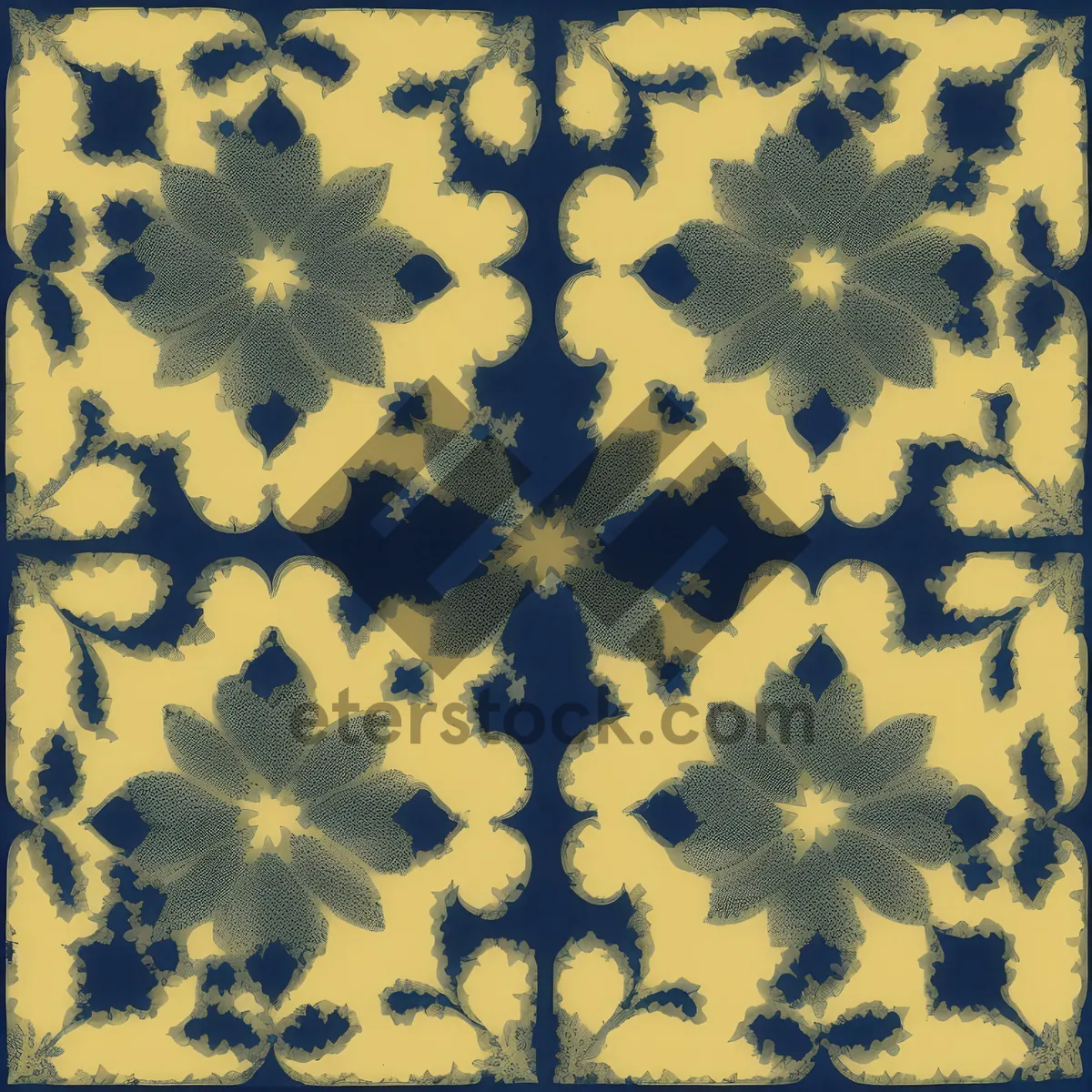 Picture of Vintage Floral Wallpaper with Ornate Curves and Swirls