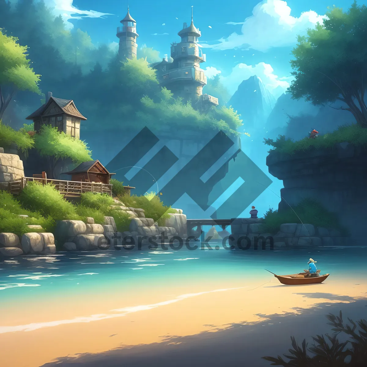 Picture of Paradise Bay: Majestic Coastal Castle by the Sea.