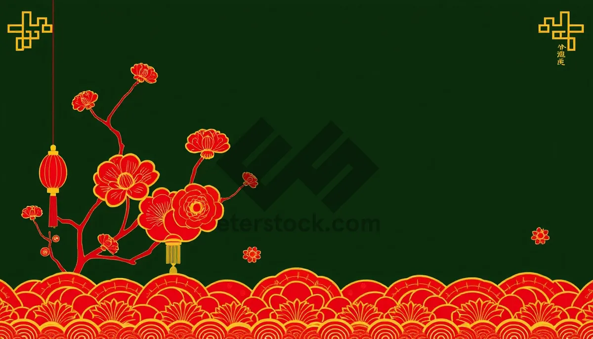 Picture of Floral Love Silhouette Graphic Design Wallpaper