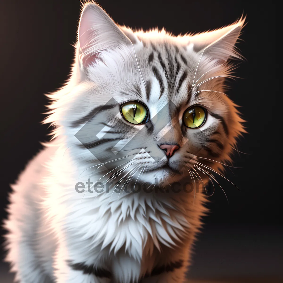 Picture of Cute Gray Tabby Kitty with Playful Expression