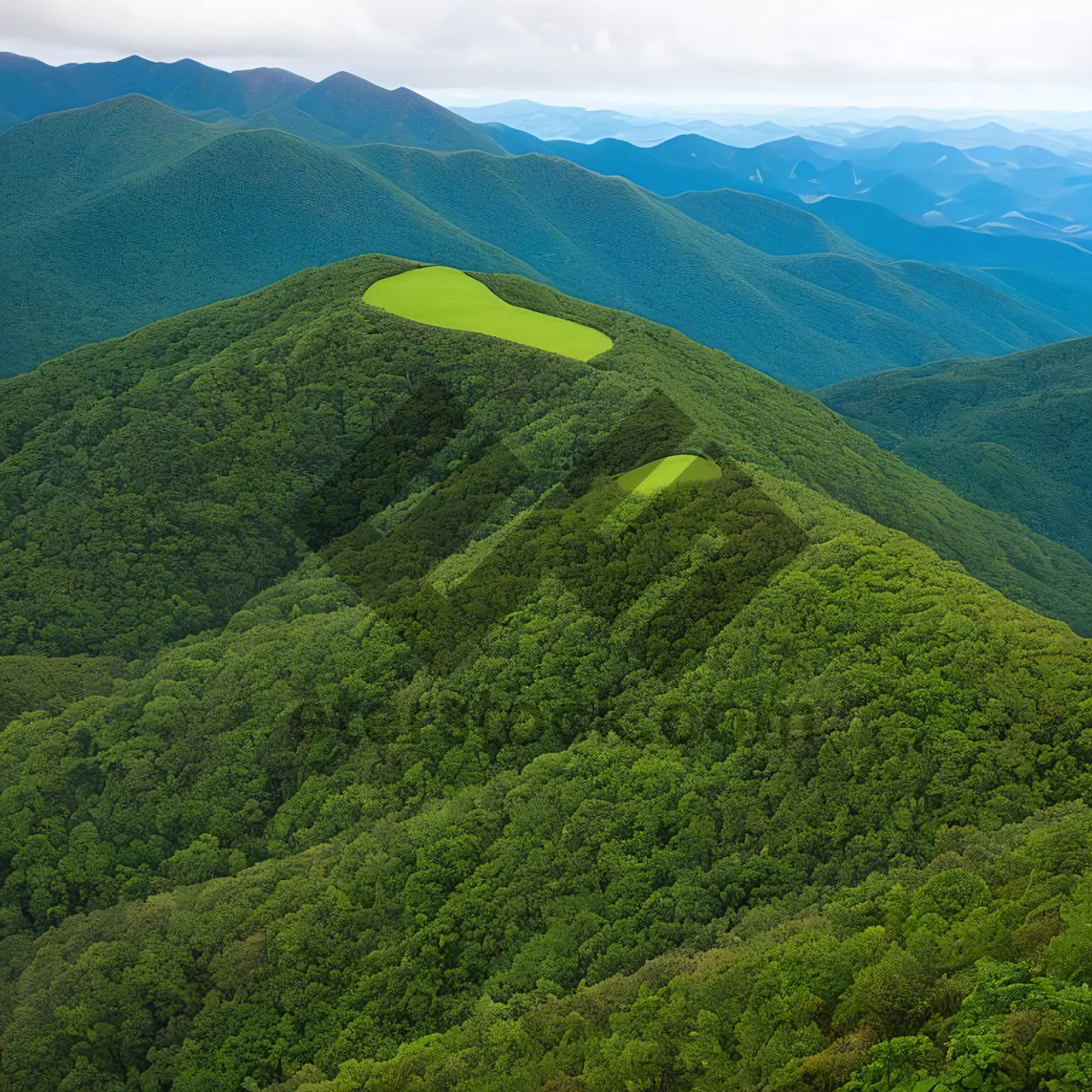 Picture of Mountain Majesty: Serene Highland Peak Amidst Stunning Summer Landscape