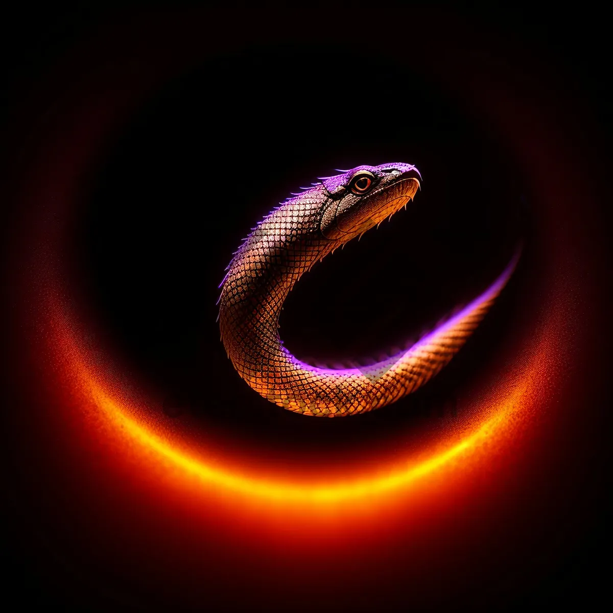 Picture of Night Serpent Slithers with Elegant Black Curve