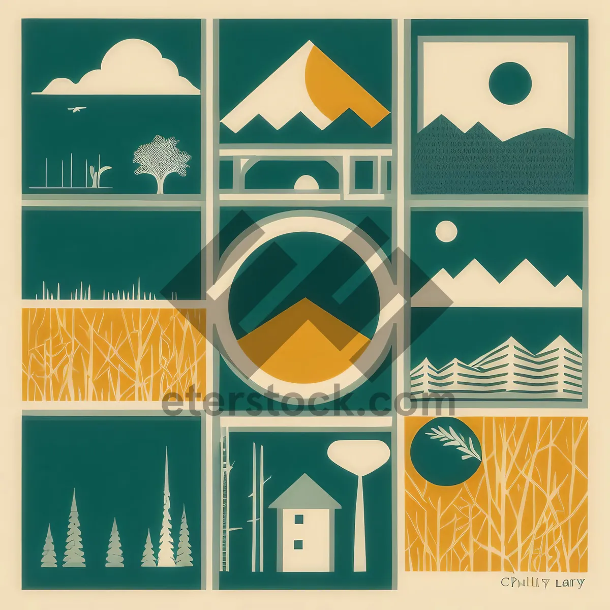 Picture of Design Icon Set: Artful Graphic Symbols for Letterheads