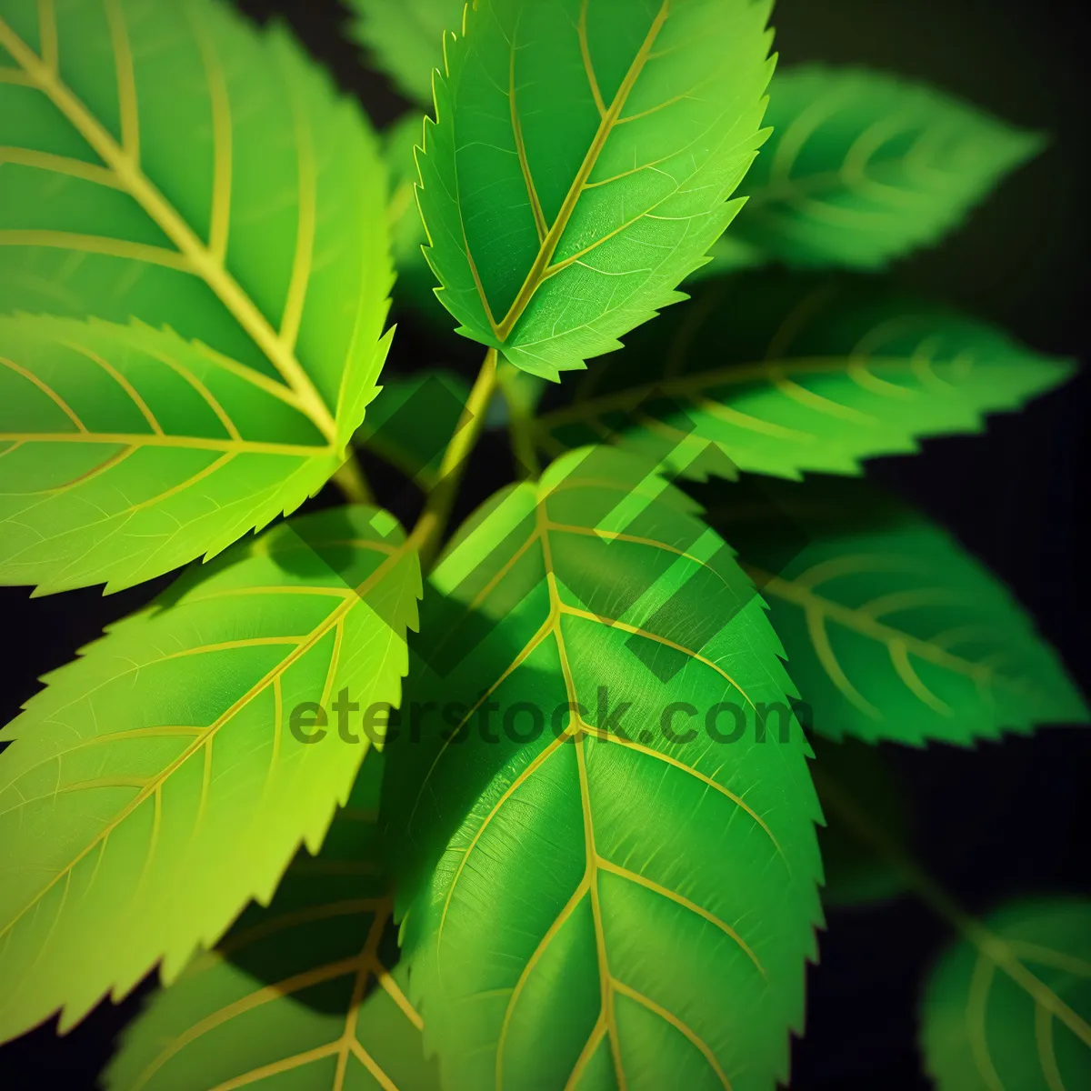 Picture of Lush Sumac Leaves in Bright Forest