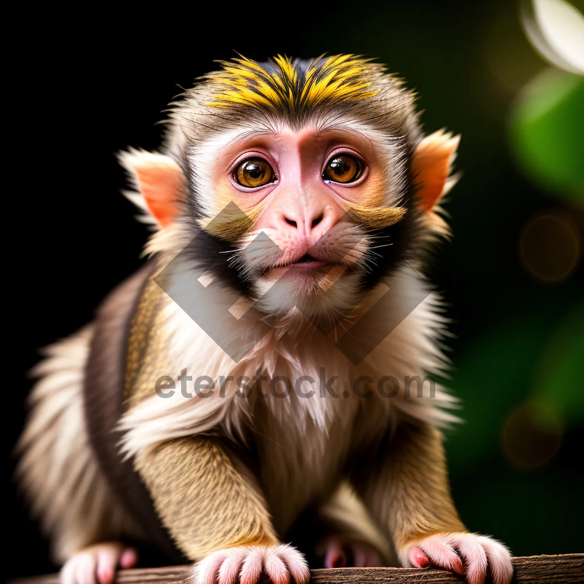 Picture of Cute Wild Monkey in Natural Jungle Habitat