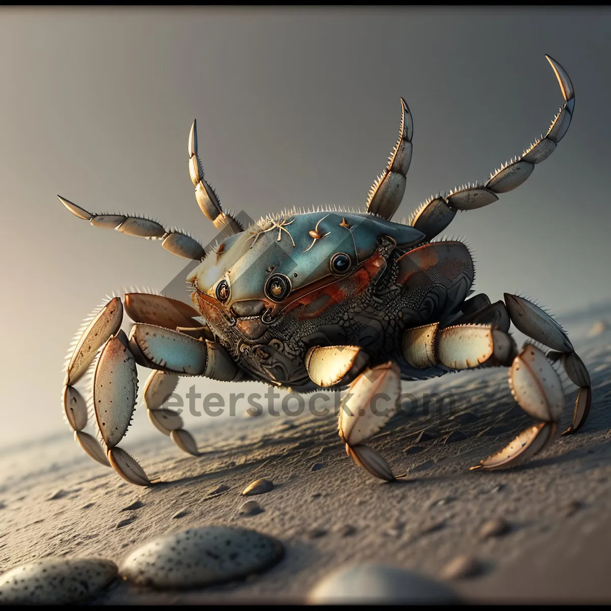 Picture of Wild Rock Crab Showing Its Fierce Claw