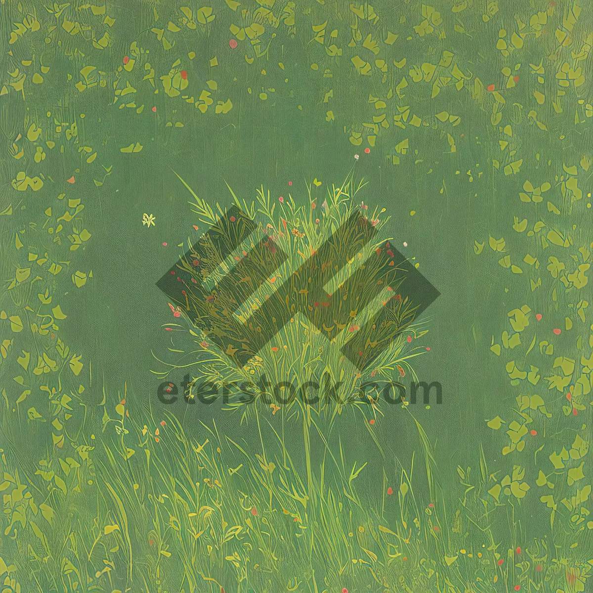 Picture of Lush Meadow with Vibrant Herb Growth