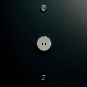 Shiny device button on light background