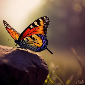 Vibrant Monarch Butterfly Among Colorful Flowers