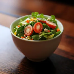 Delicious Vegetarian Vegetable Salad Bowl with Fresh Berry