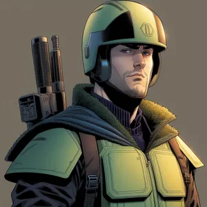 Professional construction worker in safety helmet