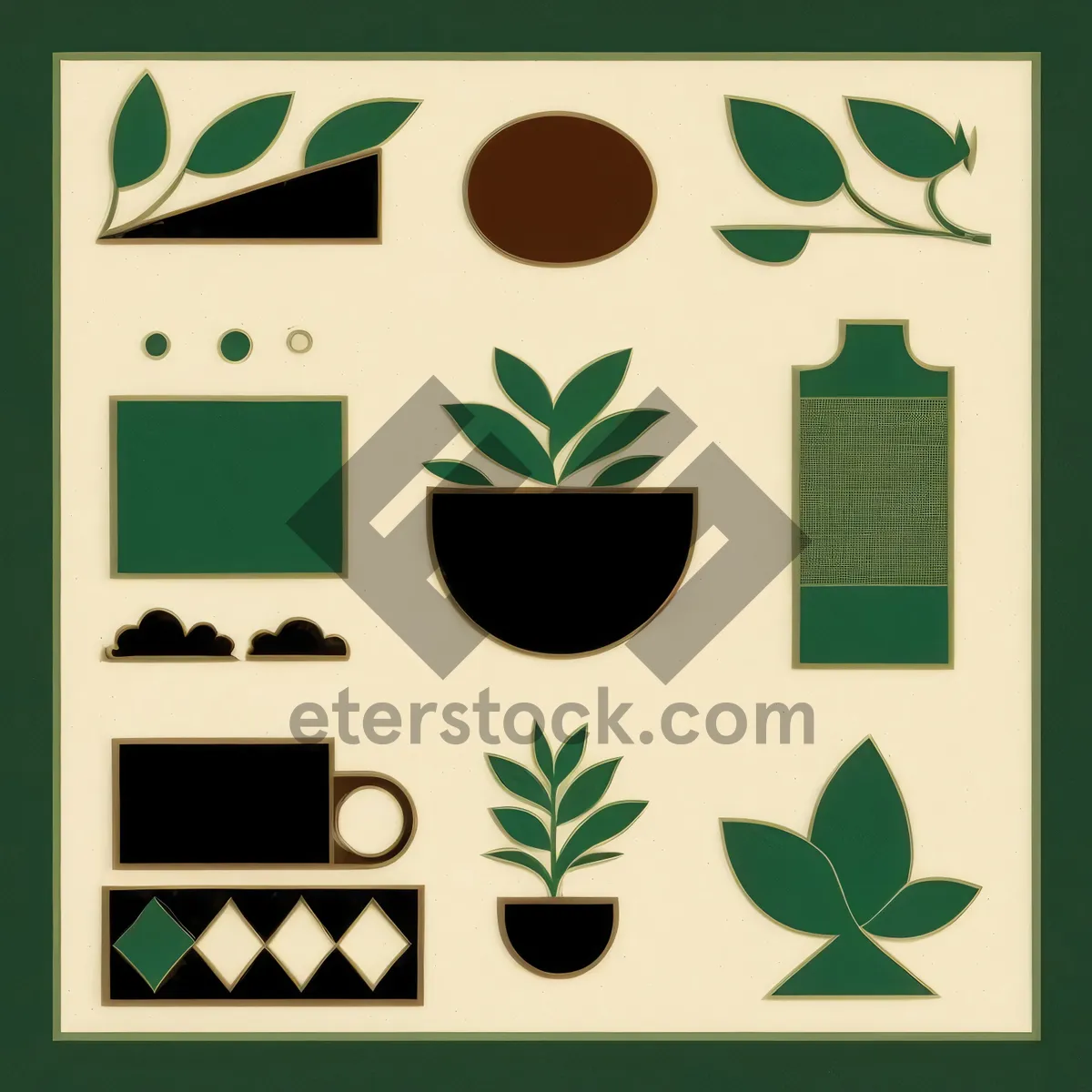 Picture of Black Design Symbol Icon Button Set