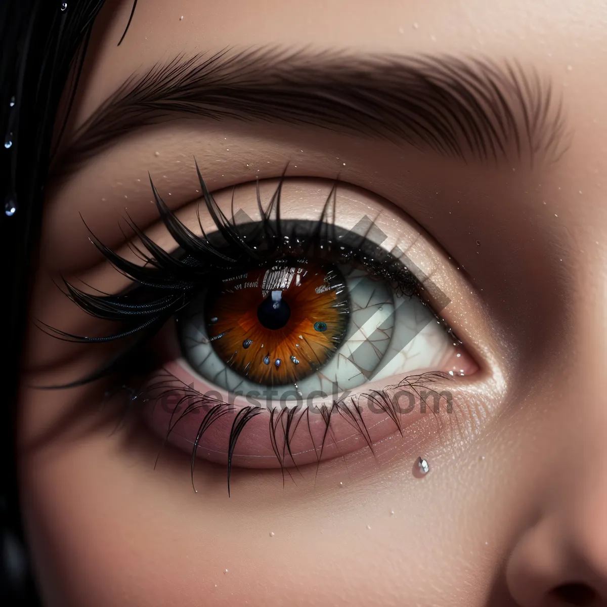 Picture of Captivating Eye Makeup with Luscious Eyelashes