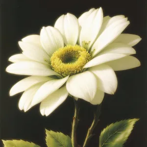 Bright Yellow Chamomile Daisy in Summer Meadow