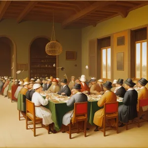 Modern cafe interior design with empty tables and chairs