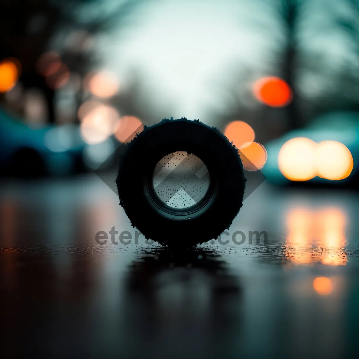 Picture of Shiny Black Hand Glass with Glowing Light